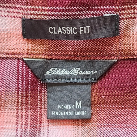 Eddie Bauer Twin Falls Vintage Rose Flannel Shirt Size Medium - Picture 7 of 9